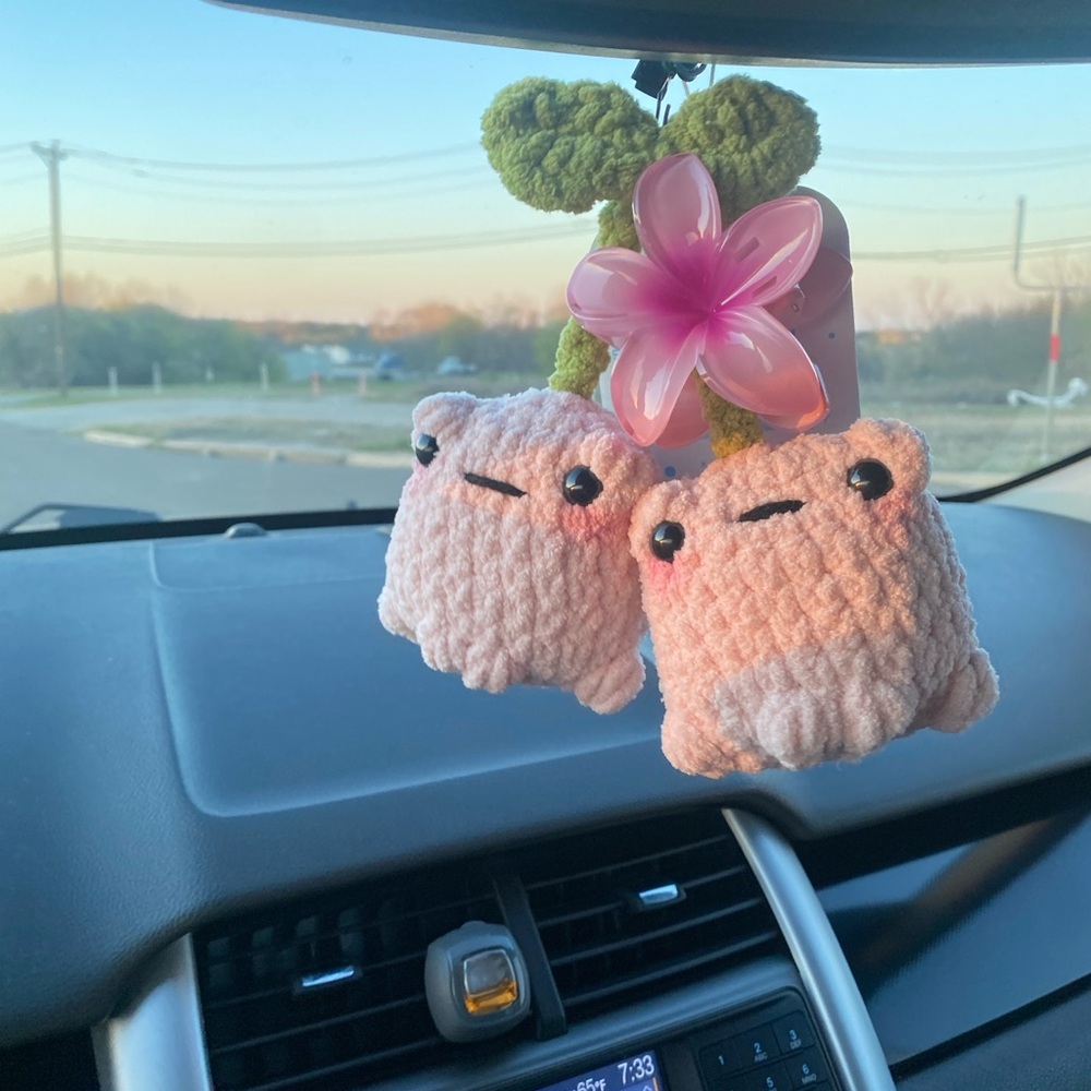 Cute Pink Frog Car Hanging Accessory